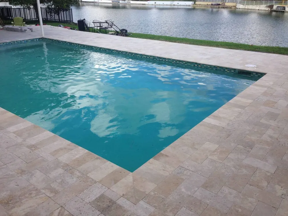 Custom backyard pool and patio built in South Florida
