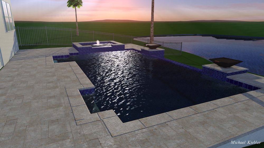 3D pool design rendering by Dream Pools FL showing a custom pool before construction