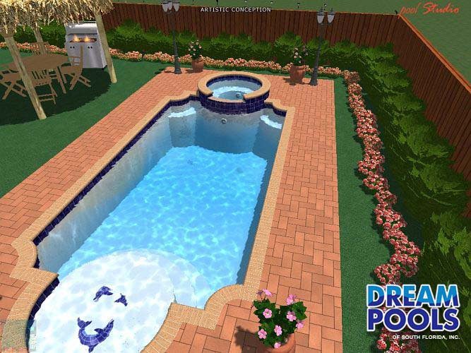 3D pool design rendering by Dream Pools FL showing a custom pool before construction